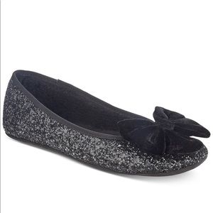 NEW Kate Spade ♠️ Black Glitter Ballet Flats